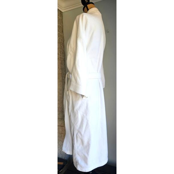 Nordstrom Spa Robe, White, Made In Brazil, 100% Cotton, One Size, 46 In length - Picture 3 of 8